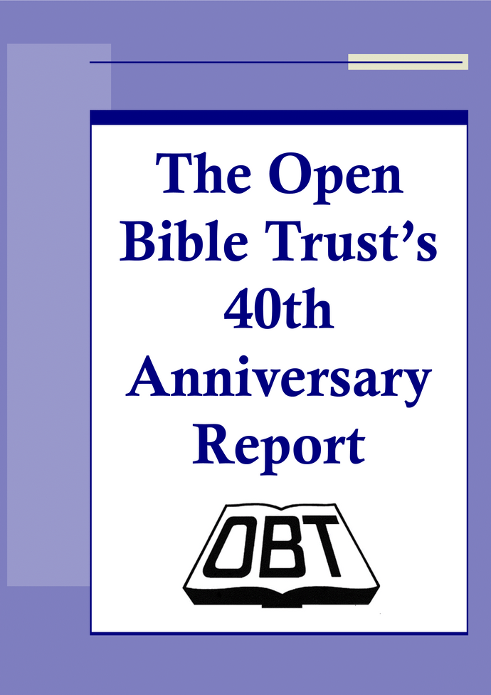 2024 Report of the 40th Anniversary Service of Thanksgiving and Celebration of the Open Bible Trust.